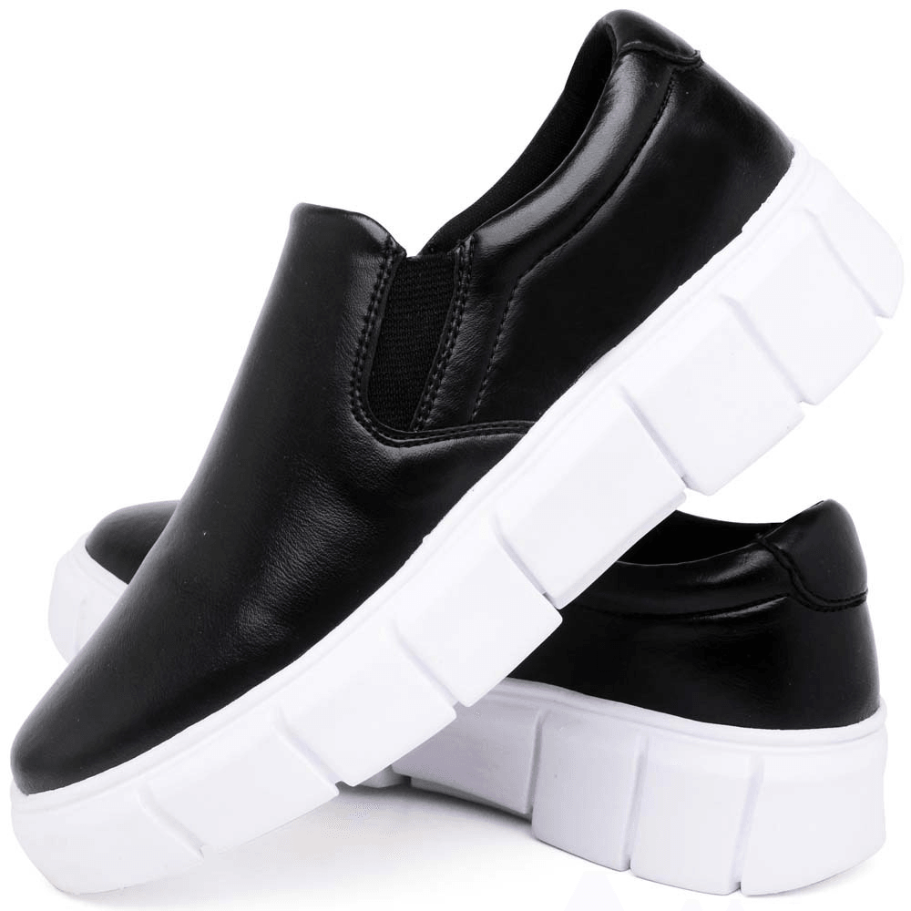 Tênis Slip On para Fascite e Esporão - Preto Copia